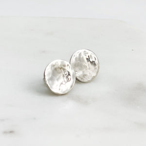 Hammered disc earrings