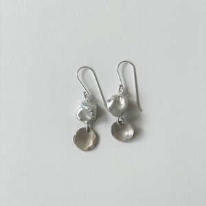 Oriental Poppy Keshi Pearl  Earrings