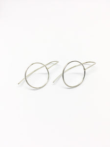 Minimalist Wire circle earrings freeshipping - The Silversmith NZ