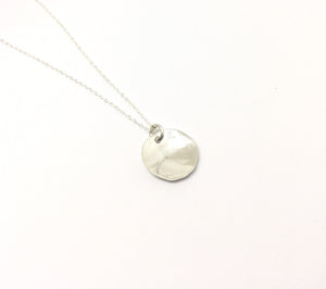 Full moon necklace (Hammered disc) freeshipping - The Silversmith NZ