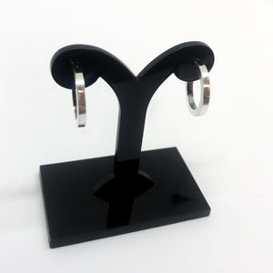 Small Square Hoops - Huggie Earrings