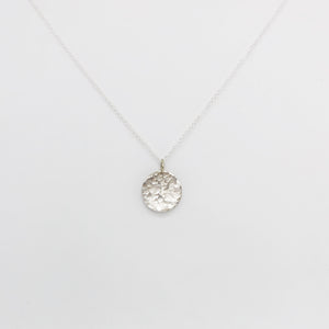 Large Disc necklace (Hammered) freeshipping - The Silversmith NZ