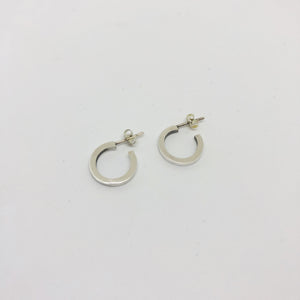 Small Square Hoops - Huggie Earrings