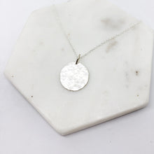 Large Disc necklace (Hammered) freeshipping - The Silversmith NZ