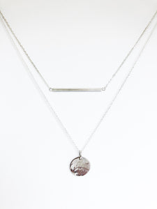 Full moon necklace (Hammered disc) freeshipping - The Silversmith NZ