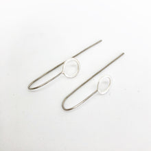 Minimalist open circle drop earrings freeshipping - The Silversmith NZ