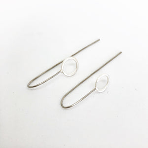 Minimalist open circle drop earrings freeshipping - The Silversmith NZ