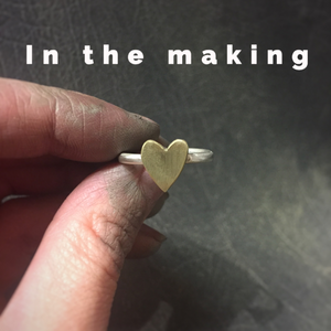 Brass heart silver ring - The Silversmith NZ