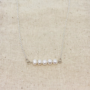 Freshwater pearl bar necklace - The Silversmith NZ