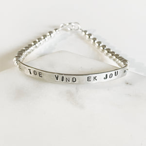 Personalized Silver Beads Bracelet