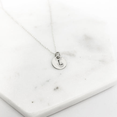 Dainty Initial Disc Necklace Personalized freeshipping - The Silversmith NZ