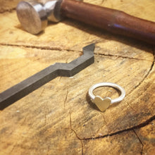 Brass heart silver ring - The Silversmith NZ