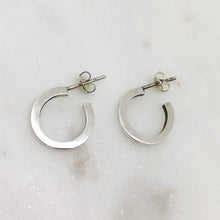 Small Square Hoops - Huggie Earrings