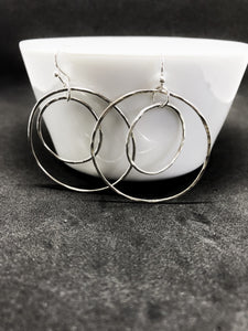 Sterling silver double hoop earrings freeshipping - The Silversmith NZ