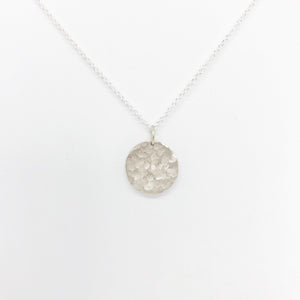 Large Disc necklace (Hammered) freeshipping - The Silversmith NZ