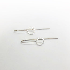 Minimalist open circle drop earrings freeshipping - The Silversmith NZ