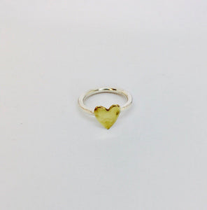 Brass heart silver ring - The Silversmith NZ