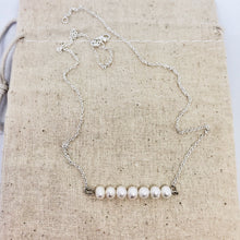 Freshwater pearl bar necklace  - The Silversmith NZ