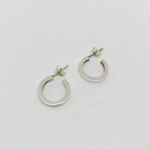 Small Square Hoops - Huggie Earrings