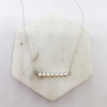 Freshwater pearl bar necklace  - The Silversmith NZ