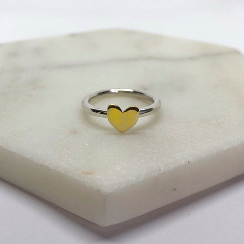 Brass heart silver ring  - The Silversmith NZ