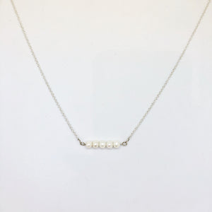 Freshwater pearl bar necklace  - The Silversmith NZ