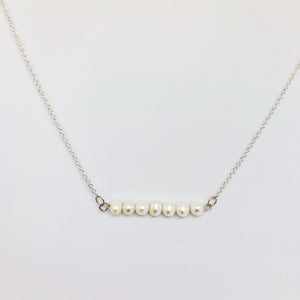 Freshwater pearl bar necklace  - The Silversmith NZ