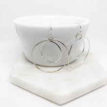 Sterling silver double hoop earrings freeshipping - The Silversmith NZ