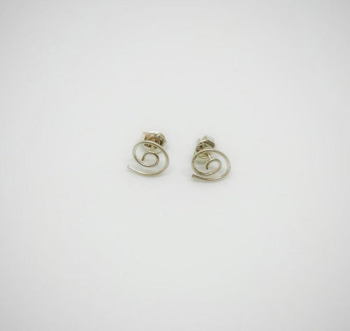 Tiny koru swirl earrings freeshipping - The Silversmith NZ