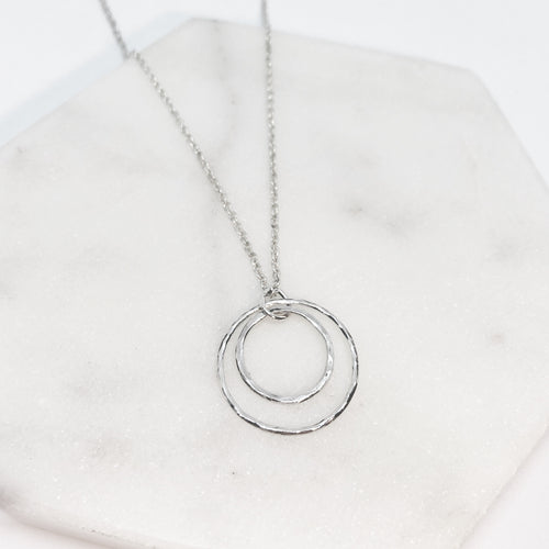 Double hoop necklace freeshipping - The Silversmith NZ