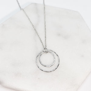 Double hoop necklace freeshipping - The Silversmith NZ