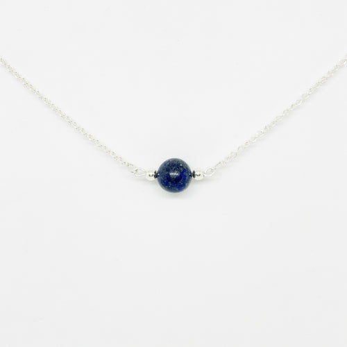 Semi Precious Birthstone Necklace, Lapis Lazuli, The Silversmith NZ