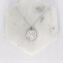 Large Disc necklace (Hammered) freeshipping - The Silversmith NZ